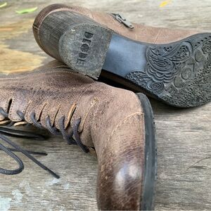 DKODE Portugal Leather Lace-Up Urban Brogue Chelsea Heeled Booties (EU 40)